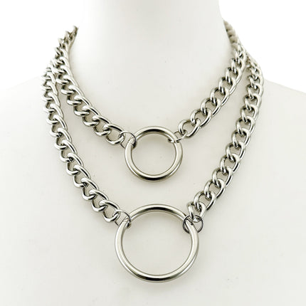 FCK925DC  4MM REGULAR STREEL CHAIN DOUBLE DOUBLE RING CHOKER