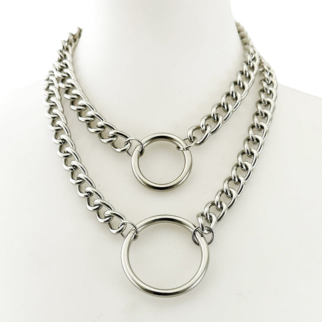 FCK925DC  4MM REGULAR STREEL CHAIN DOUBLE DOUBLE RING CHOKER