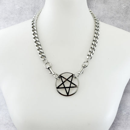 FCK928DC HEAVY CUBAN CHAIN PENTAGRAM CHAIN PENDAT CHOKER