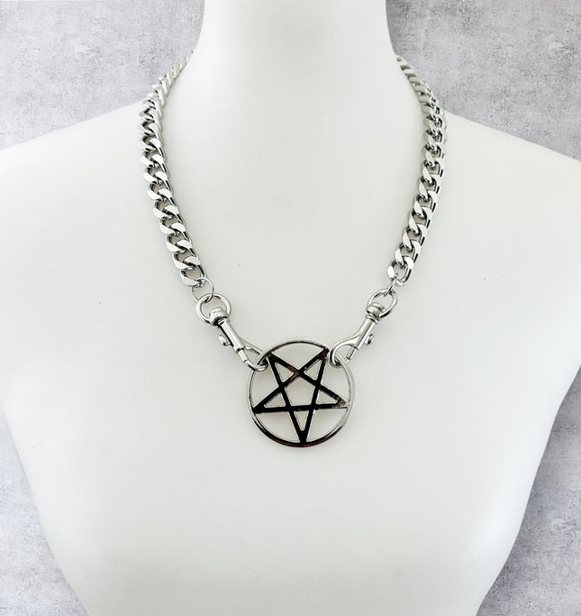 FCK928DC HEAVY CUBAN CHAIN PENTAGRAM CHAIN PENDAT CHOKER