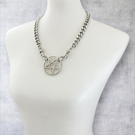 FCK928DC HEAVY CUBAN CHAIN PENTAGRAM CHAIN PENDAT CHOKER