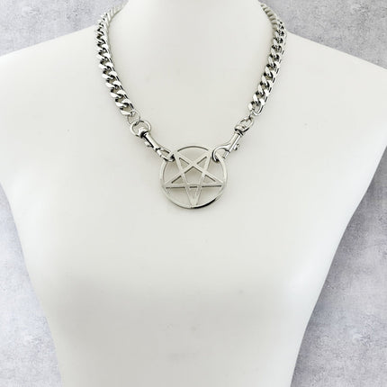 FCK928DC HEAVY CUBAN CHAIN PENTAGRAM CHAIN PENDAT CHOKER