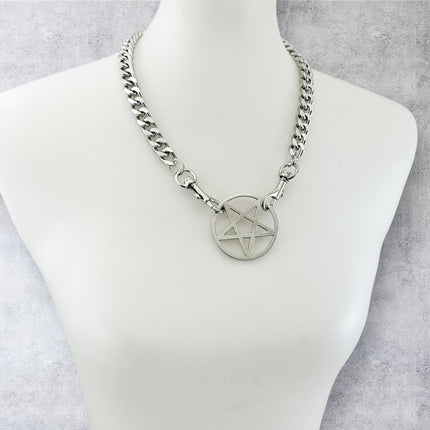 FCK928DC HEAVY CUBAN CHAIN PENTAGRAM CHAIN PENDAT CHOKER