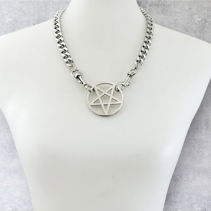 FCK928DC HEAVY CUBAN CHAIN PENTAGRAM CHAIN PENDAT CHOKER