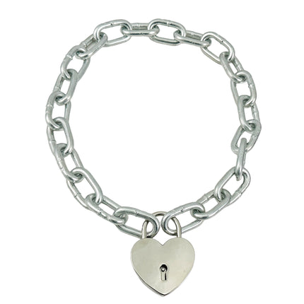 FCK935-SIL  LARGE JUMBO LOCK JUMBO CHAIN NECKLACE