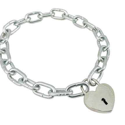 FCK935-SIL  LARGE JUMBO LOCK JUMBO CHAIN NECKLACE