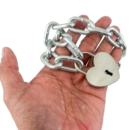 FCK935-SIL  LARGE JUMBO LOCK JUMBO CHAIN NECKLACE