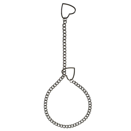 FCK940HT-SIL DOUBLE HEART CHAIN NECKLACE PENDANT