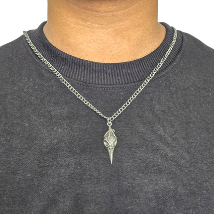 FCK9420  RAVEN SKULLHEAD NECKLACE
