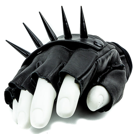 FG103 PIN SPIKE GENUINE LEATHER FINGERLESS GLOVES PAIR