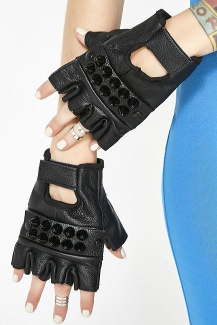 FG110  UK77 STUUDED GLOVES PAIR