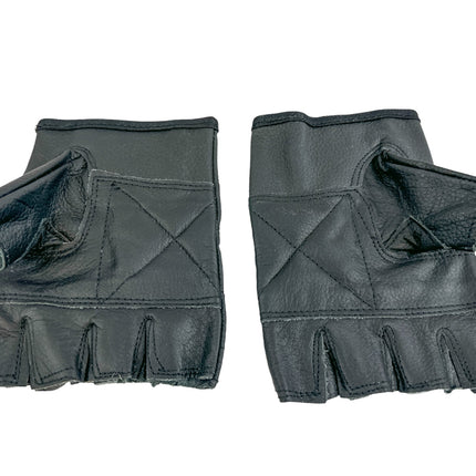 FG120FO-PINK FUCK OFF GENUINE LEATHER FINGERLESS GLOVES PAIR