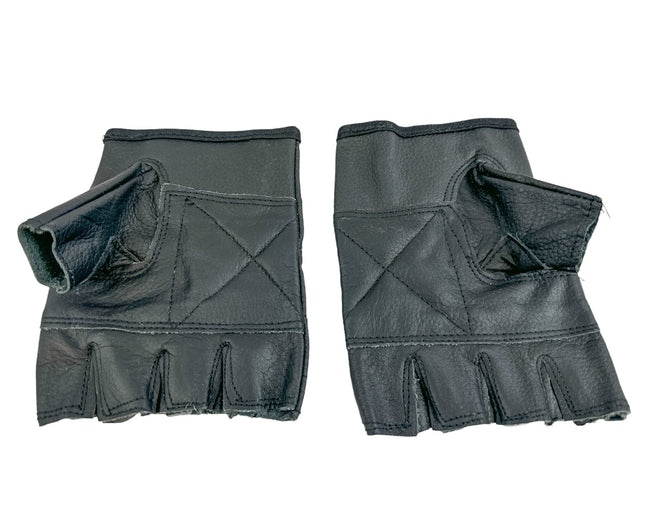 FG120FO-PINK FUCK OFF GENUINE LEATHER FINGERLESS GLOVES PAIR