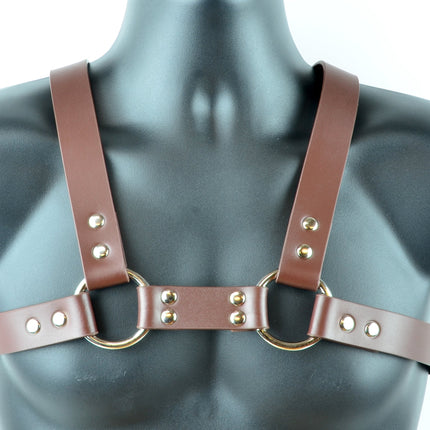 FH101BRN 1 1/4" MEN'S BULLDOG HARNESS BROWN