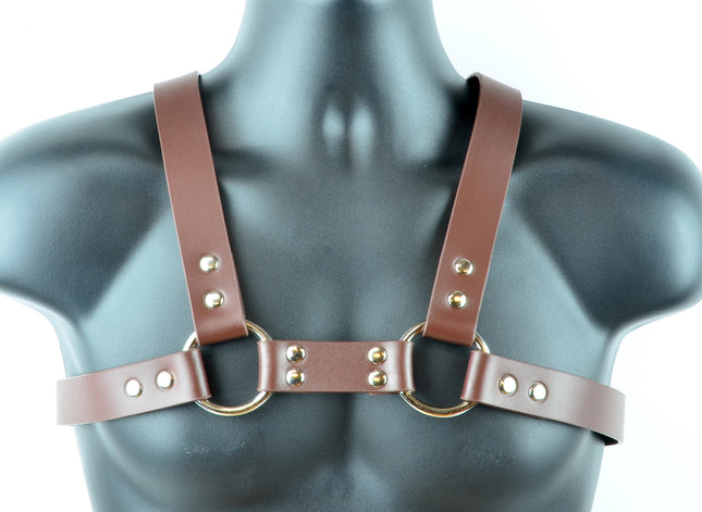 FH101BRN 1 1/4" MEN'S BULLDOG HARNESS BROWN