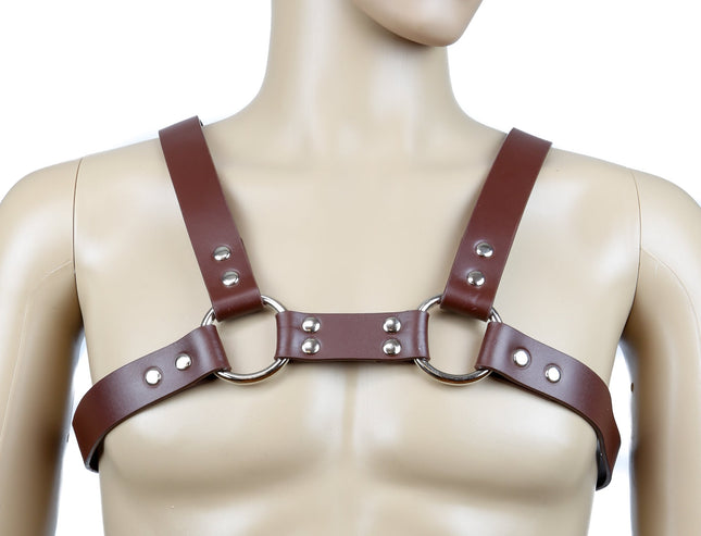 FH101BRN 1 1/4" MEN'S BULLDOG HARNESS BROWN
