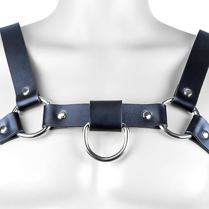 FH101D MEN'S BULLDOG HARNESS  LEATHER DEE RING