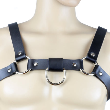 FH101D MEN'S BULLDOG HARNESS  LEATHER DEE RING