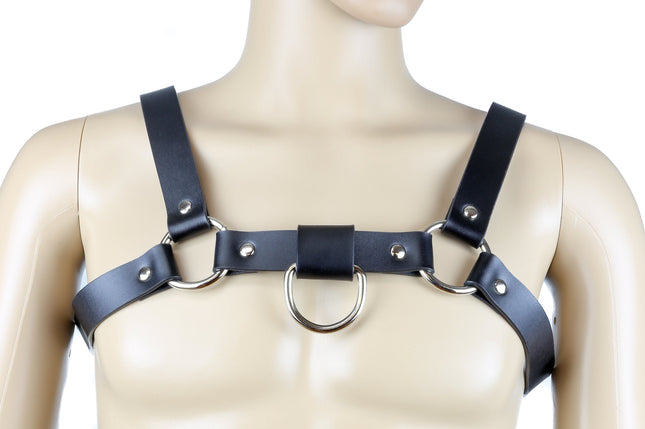 FH101D MEN'S BULLDOG HARNESS  LEATHER DEE RING