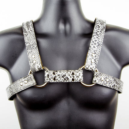 FH101SN MEN'S BULLDOG HARNESS SNAKE VEGAN  LEATHER