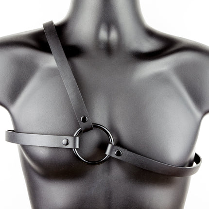 FH102 SKINNY 3/4" THREE STRAP BULLDOG HARNESS  LEATHER