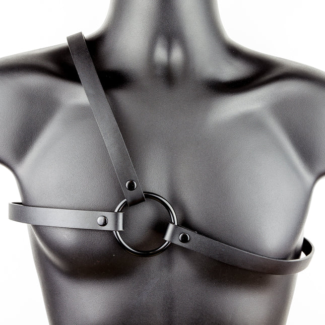 FH102 SKINNY 3/4" THREE STRAP BULLDOG HARNESS  LEATHER