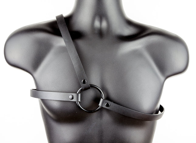 FH102 SKINNY 3/4" THREE STRAP BULLDOG HARNESS  LEATHER