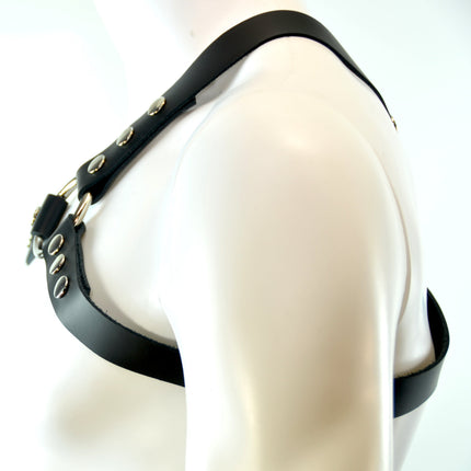 FH102L  THREE STRAP BULLDOG HARNESS  LEATHER
