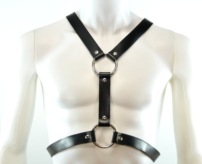FH104VEGAN VERTICAL 1 1/4" WIDE HARNESS ASSORTED VEGAN LEATHER