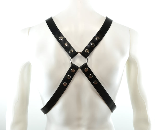 FH104VEGAN VERTICAL 1 1/4" WIDE HARNESS ASSORTED VEGAN LEATHER