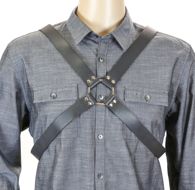 FH105L 1 1/4" CROSS HARNESS WITH SILVER OR BLACK