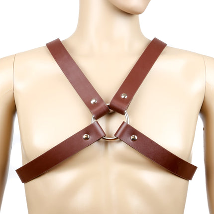 FH105BRN 1 1/4" MEN'S CROSS HARNESS BROWN