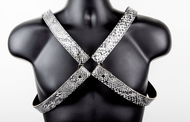 FH105SN 1 1/4" MEN'S CROSS HARNESS ASSORTED SNAKESKIN