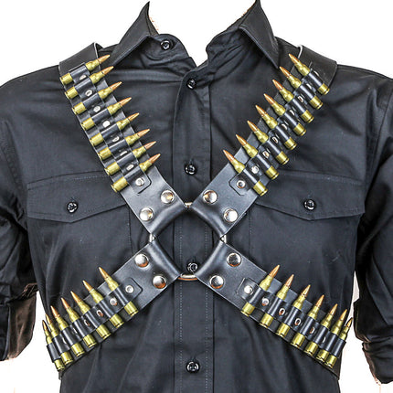 FH110-BRS BRASS BULLET CROSS HARNESS 1 3/4" WIDE 3"