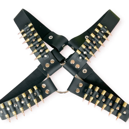 FH110-BRS BRASS BULLET CROSS HARNESS 1 3/4" WIDE 3"