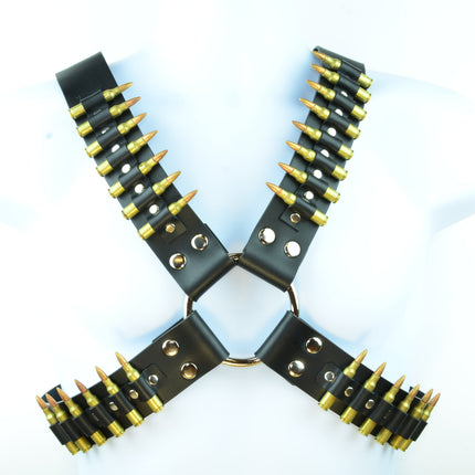 FH110-BRS BRASS BULLET CROSS HARNESS 1 3/4" WIDE 3"