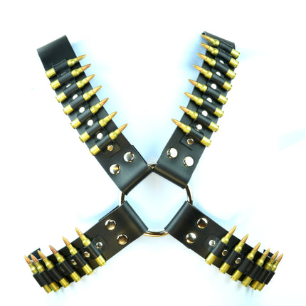 FH110-BRS BRASS BULLET CROSS HARNESS 1 3/4" WIDE 3"