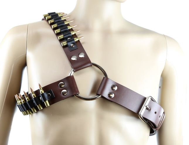 FH111BRN-BRS BRASS BULLET BROWN SIDE HARNESS 1 3/4" WIDE