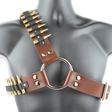 FH111BRN-BRS BRASS BULLET BROWN SIDE HARNESS 1 3/4" WIDE