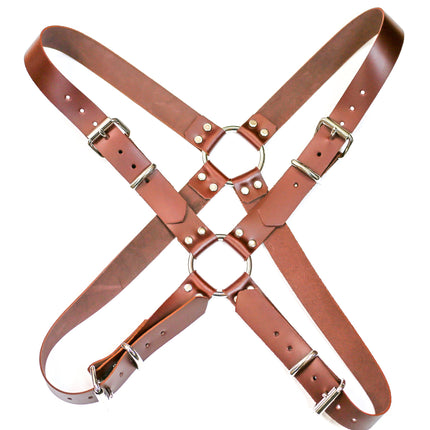 FH148BRN 1 1/4" WIDE MEN'S CROSS HARNESS BLACK 3