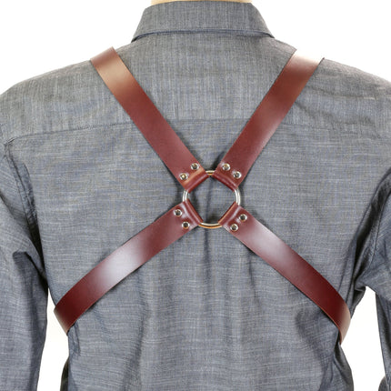 FH148BRN 1 1/4" WIDE MEN'S CROSS HARNESS BLACK 3