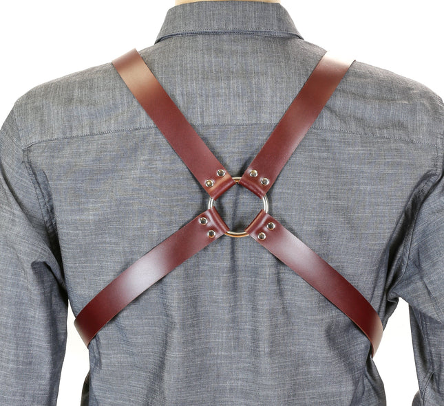 FH148BRN 1 1/4" WIDE MEN'S CROSS HARNESS BLACK 3