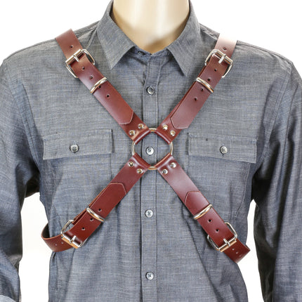 FH148BRN 1 1/4" WIDE MEN'S CROSS HARNESS BLACK 3