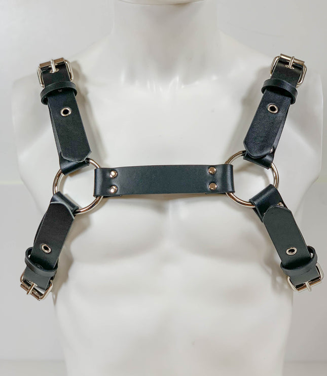 FH155VEGAN BUCKLE BULLDOG HARNESS ASSORTED VEGAN LEATHER