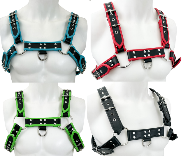 FH155D-KKY  VEGAN NEON STRIPE BULLDOG HARNESS