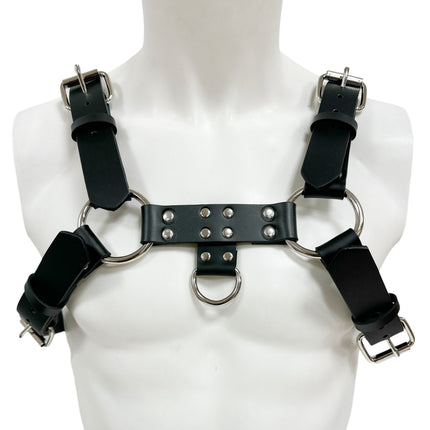 FH155D VEGAN -D RING MIDDLE 4 BUCKLE HANDMADE