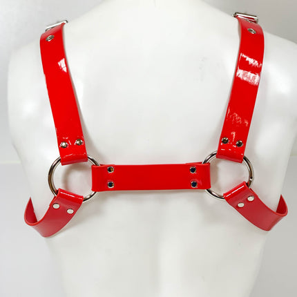 FH155PATENT BUCKLE BULLDOG HARNESS ASSORTED PATENT
