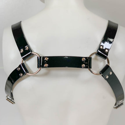 FH155PATENT BUCKLE BULLDOG HARNESS ASSORTED PATENT