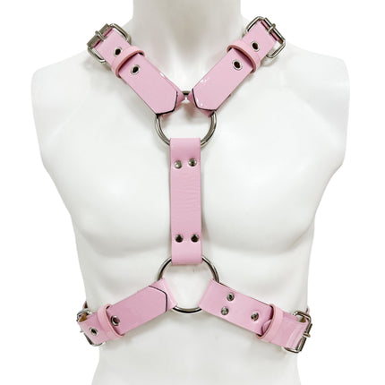 FH156 4 BUCKLE   PATENT SHINY NEON CROSS HARNESS