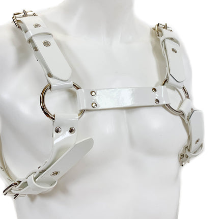 FH155PATENT BUCKLE BULLDOG HARNESS ASSORTED PATENT